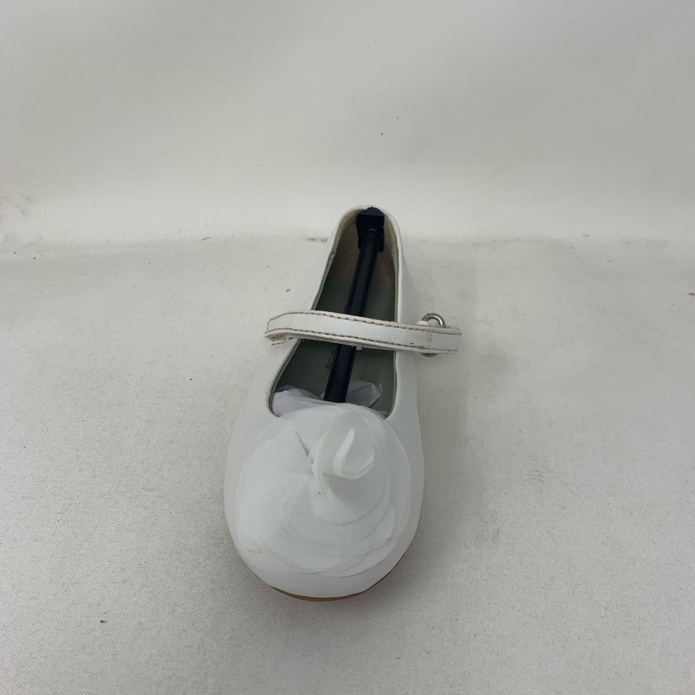 Pazitos Toddler White Mary Jane Silk Rose